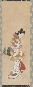 Stående kvinnefigur, 1700-tallet. av Hishikawa Morofusa