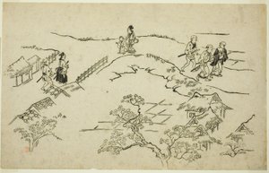 Emon Hill, fra serien "The Appearance of Yoshiwara (Yoshiwara no tei)" av Hishikawa Moronobu