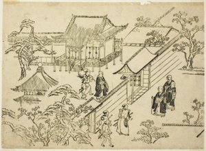 Honbo, fra serien "Scenes of Flower-viewing at Ueno (Ueno hanami no tei)" av Hishikawa Moronobu