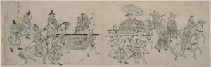Koreansk ambassadeparade av Hishikawa Moronobu