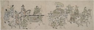 Koreansk ambassadeparade av Hishikawa Moronobu