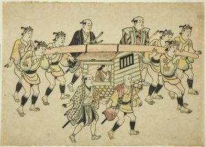 Prosesjon av en Daimyo av Hishikawa Moronobu