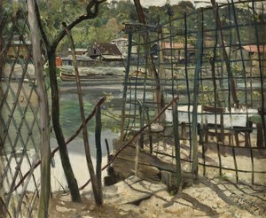 Landskap fra Meudon, Frankrike, 1884 av Hjalmer Eilif Emanuel Peterssen