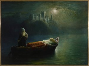 Elaines død, 1877 av Homer Watson