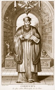 Kong-Fu-Tse, eller Confucius, Kinas mest berømte filosof, gravert av Henry Fletcher (fl.1729) av Honbleau