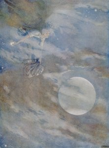 Jeg må hente ned alle stjernene for å polere dem, fra historien om 'Ole-Luk-Oie' i en utgave av 'Eventyr' av Hans Christian Andersen (1805-75) 1920 (akvarell på papir)