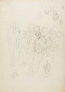 En gruppe menn og andre skisser, 1857 av Honoré Daumier
