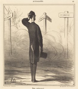 Til høyre eller til venstre? av Honoré Daumier