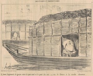 Til leie, guttebolig mellom... av Honoré Daumier