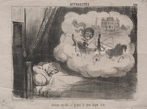 Aktualiteter (nr. 238): Drømmer om at hun hadde vunnet mange gullbarrer av Honoré Daumier