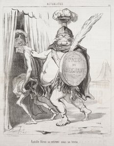 Aktualiteter: Akilles trekker seg inn i teltet sitt, 1850. av Honoré Daumier