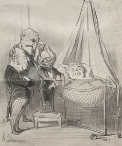 Aktualiteter: Hun er bestemt veldig syk!... av Honoré Daumier