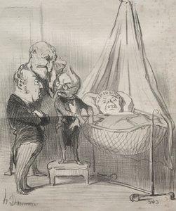 Aktualiteter: Hun er bestemt veldig syk!..., 1851. av Honoré Daumier