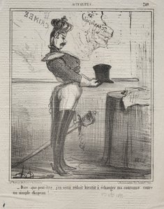 Aktualitet nr. 249: De sier at jeg snart vil bli redusert til å bytte krone..., 1855. av Honoré Daumier