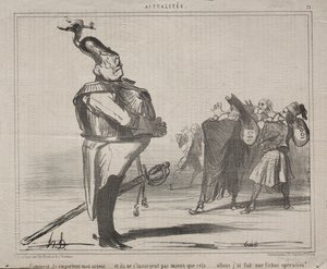Aktualitet nr. 71: Hvorfor tar de bort pengene mine..., 1854. av Honoré Daumier