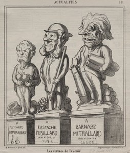 Aktualitetsplate 98: Fremtidens statuer, 1868. av Honoré Daumier