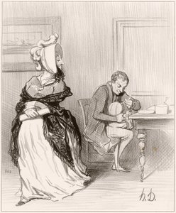Farvel, min kjære, jeg skal til forlagene mine... av Honoré Daumier