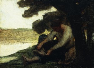 Etter svømmeturen; Apres le Bain, ca. 1846 av Honoré Daumier