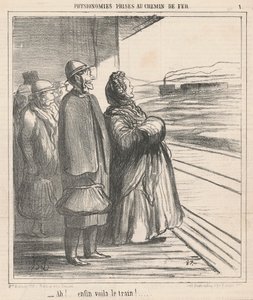 Ah! Endelig er toget her! ... av Honoré Daumier
