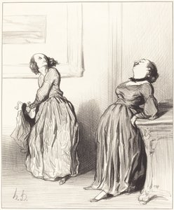 Ah, du finner ut at min siste roman ikke er helt... av Honoré Daumier