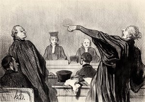 En talsmann som tydeligvis er fullstendig overbevist …, 1845. av Honoré Daumier