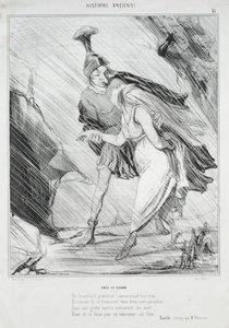 Antikkens historie (plate 15): Aeneas og Dido av Honoré Daumier