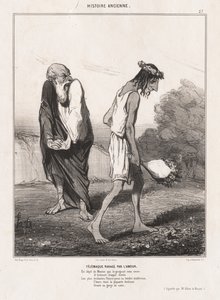 Antikkens historie: Pl. 27, Telemachus herjet av kjærlighet av Honoré Daumier