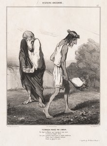 Antikkens historie: Pl. 27, Telemachus herjet av kjærlighet..., 1842. av Honoré Daumier