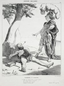 Ancient History, plate 20: Alexander og Diogenes av Honoré Daumier