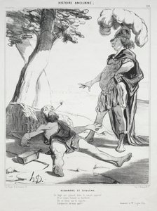 Ancient History, plate 20: Alexander and Diogenes, 14. august 1842. av Honoré Daumier