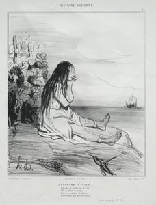 Ancient History, plate 24: The Abandonment of Ariadne, 4. september 1842. av Honoré Daumier