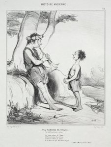 Ancient History, plate 48: The Shepherds of Virgil, 31. desember 1842. av Honoré Daumier