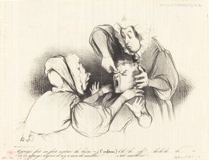 Trykk hardt, det får støtet til å gå inn... av Honoré Daumier