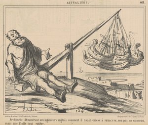 Archimedes demonstrerer for de engelske ingeniørene... av Honoré Daumier