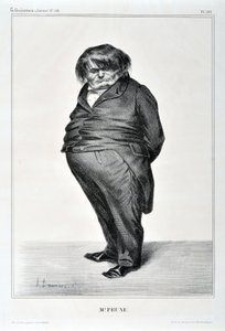 Kunstverk av Honore Daumier (1808-1879). Charivari stammer fra 1833: Serie Celebrites de la Caricature "" M. Plum"" KUNSTMUSEUM - PALAIS LONGCHAMP, MARSEILLE av Honoré Daumier