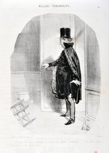 Kunstverk av Honore Daumier (1808-1879). Charivari stammer fra 1842: Serie MORES CONJUALES “” Himmelen etter tre måneders fravær finner jeg min kone demenagee og hvilke minner jeg vasker hennes store Gud! “” MUSEUM FOR FINE ARTS - PALACE LONGCHAMP, MARSEIL av Honoré Daumier