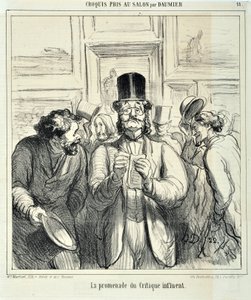 Kunstverk av Honore Daumier (1808-1879). Charivari stammer fra 1865: Serieskisser tatt på Salon La promenade du Critique innflytelsesrike MUSEE DES BEAUX ARTS - PALAIS LONGCHAMP, MARSEILLE av Honoré Daumier
