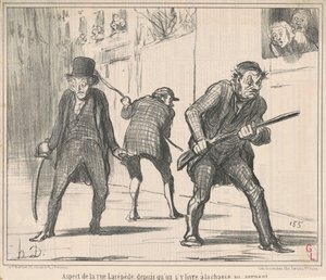 Aspekt av rue Lacépède ... av Honoré Daumier