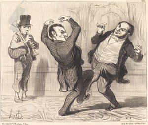 Festet av sin storhet til bredden av Seinen ... av Honoré Daumier