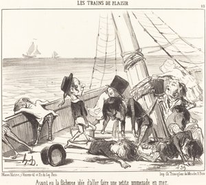 Etter å ha hatt den uheldige ideen om å dra... til sjøs av Honoré Daumier
