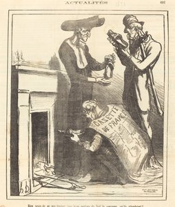 Veldig opprørt over å ikke finne... kronen... av Honoré Daumier