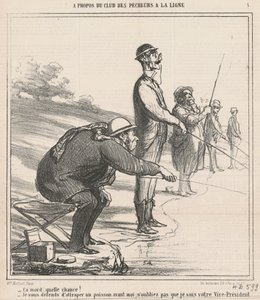 Det biter, hvilken flaks! Jeg forsvarer deg... av Honoré Daumier