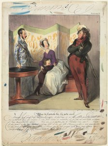 Caricaturana (plate 50): Brudd på sivil lov artikkel 24 av Honoré Daumier