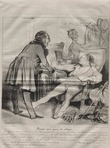 Caricaturana, plate 72: Oppskrift for å kurere kolikk av Honoré Daumier