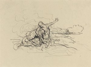 Kentaur bærer av en kvinne av Honoré Daumier