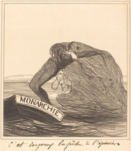 Det er farlig, kastegarnfiske av Honoré Daumier
