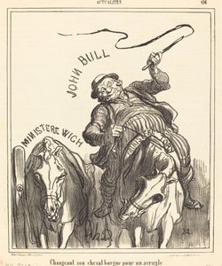 Bytte ut den enøyde hesten sin til en blind av Honoré Daumier