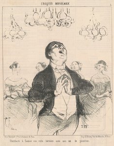 Søker å fascinere en velstående... av Honoré Daumier