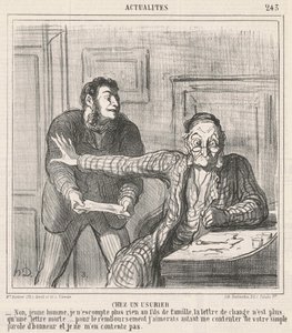 Hos en pengeutlåner av Honoré Daumier