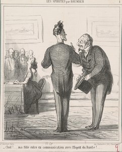Hysj...! Datteren min er i kommunikasjon... av Honoré Daumier